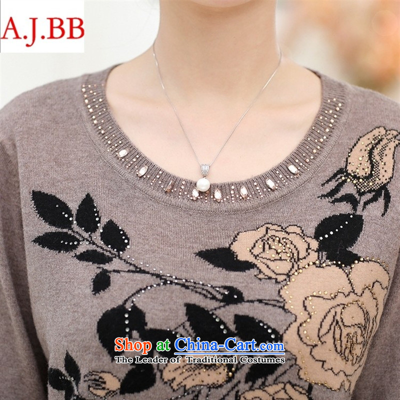 September clothes shops * autumn and winter in the new large older women's mom pack sweater thick round-neck collar jacquard forming the Netherlands warm sweater and color 115,A.J.BB,,, shopping on the Internet