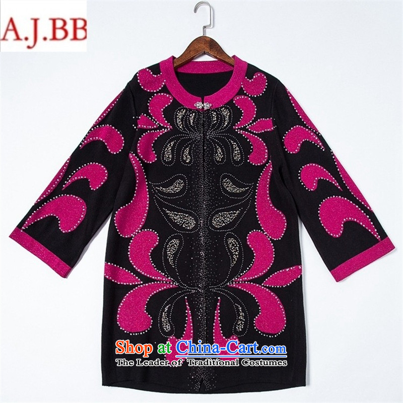 September clothes shops *2015 autumn and winter new MOM pack ironing drill in older relaxd Knitted Shirt in large long coats of red 120,A.J.BB,,, sweater shopping on the Internet