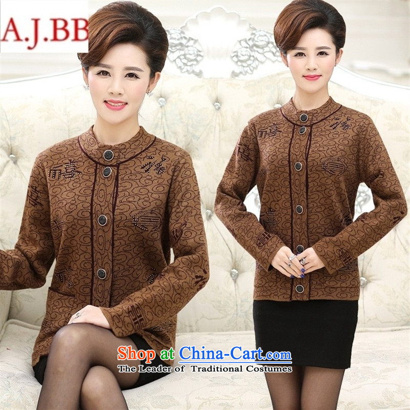 September clothes shops *2015 autumn and winter, in the new elderly mother coat with spring and autumn thick Wool Sweater Knit shirts, loose woman thickness and color 125,A.J.BB,,, shopping on the Internet