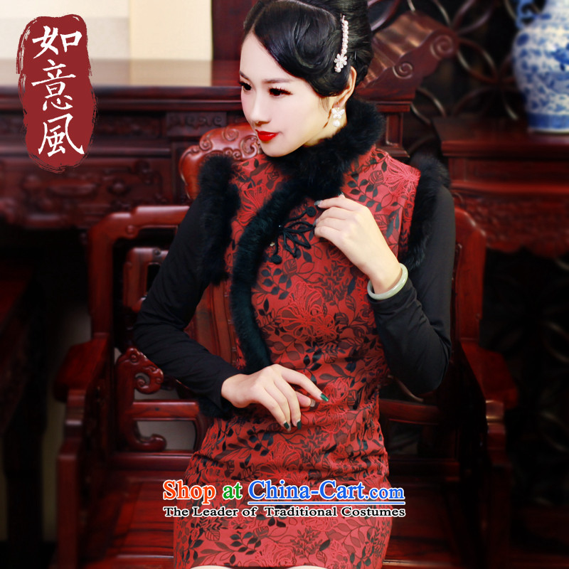 After a new wind 2015 Winter Sweater for improvement and the relatively short time of Qipao warm cheongsam dress by red XL, wind facilities by , , , shopping on the Internet