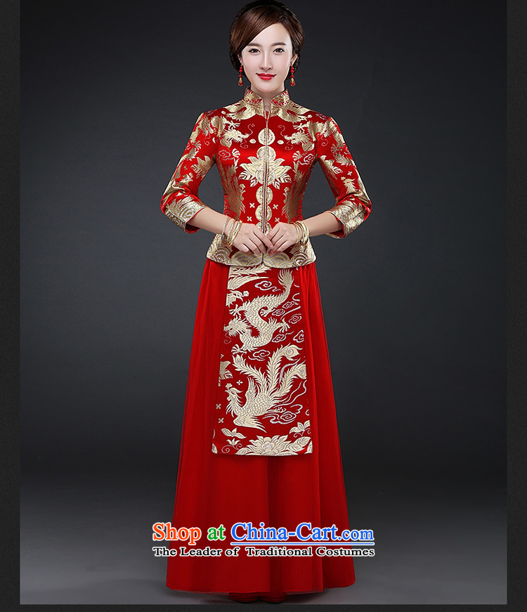 Hillo XILUOSHA Lisa (qipao autumn bride) long-sleeved gown Wedding dress-soo Chinese kimono marriage、Qipao Length of bows services 2015 new winter RED M picture, prices, brand platters! The elections are supplied in the national character of distribution, so action, buy now enjoy more preferential! As soon as possible.