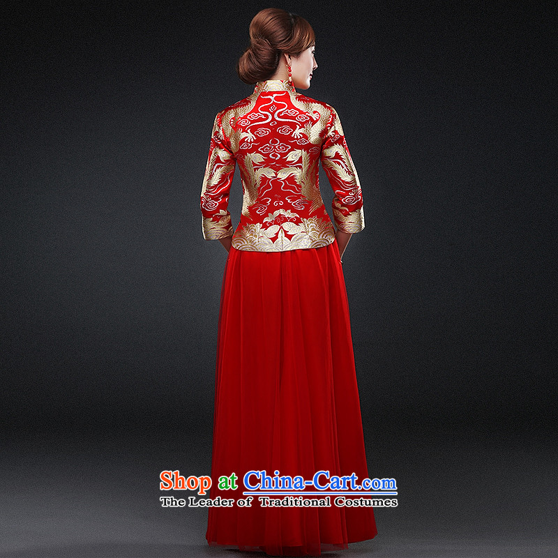 Hillo XILUOSHA Lisa (qipao autumn bride) long-sleeved gown Wedding dress-soo Chinese kimono marriage、Qipao Length of bows services 2015 new long-sleeved red winter M HILLO Lisa (XILUOSHA) , , , shopping on the Internet