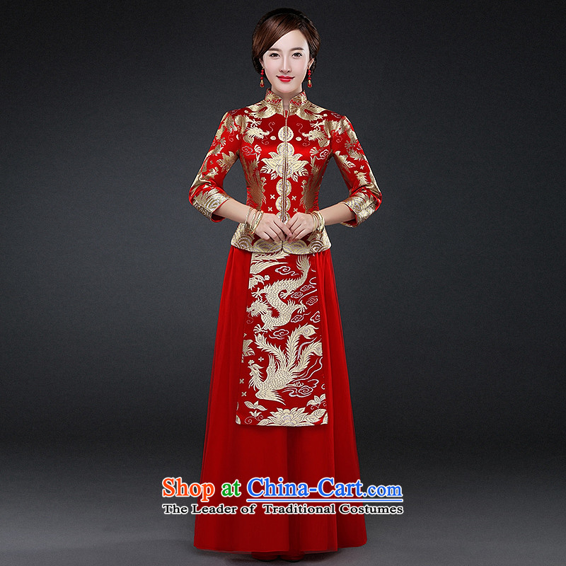 Hillo XILUOSHA Lisa (qipao autumn bride) long-sleeved gown Wedding dress-soo Chinese kimono marriage、Qipao Length of bows services 2015 new long-sleeved red winter M HILLO Lisa (XILUOSHA) , , , shopping on the Internet