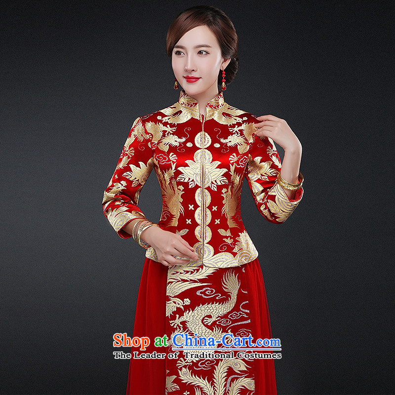 Hillo XILUOSHA Lisa (qipao autumn bride) long-sleeved gown Wedding dress-soo Chinese kimono marriage、Qipao Length of bows services 2015 new long-sleeved red winter M HILLO Lisa (XILUOSHA) , , , shopping on the Internet