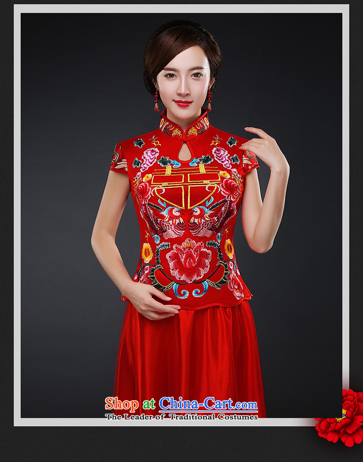 Hillo Lisa (XILUOSHA) Bride cheongsam dress autumn 2015 new bride dress Chinese boxed wedding gown bride marriage bows、Qipao Length of service red L picture, prices, brand platters! The elections are supplied in the national character of distribution, so action, buy now enjoy more preferential! As soon as possible.