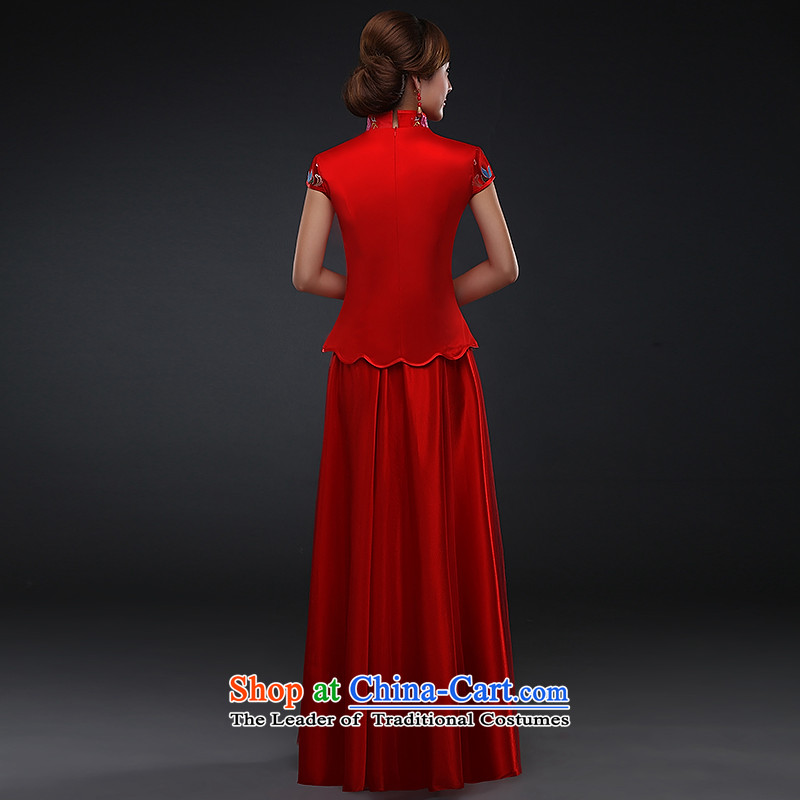 Hillo Lisa (XILUOSHA) Bride cheongsam dress autumn 2015 new bride dress Chinese boxed wedding gown bride marriage bows、Qipao Length of service of the Red, L, Lisa (XILUOSHA) , , , shopping on the Internet