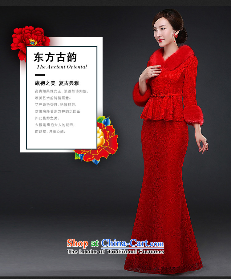 Hillo XILUOSHA Lisa (long-sleeved QIPAO) Married 2015 new bride cheongsam dress toasting champagne winter clothing lace crowsfoot dress Chinese wedding dress autumn red L picture, prices, brand platters! The elections are supplied in the national character of distribution, so action, buy now enjoy more preferential! As soon as possible.