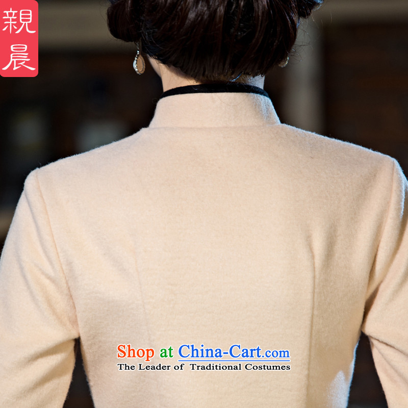 The cheongsam dress 2015 autumn and winter new stylish retro hair everyday? long large long-sleeved Ms. Sau San dresses beige 2XL-30 Day Shipping, the pro-am , , , shopping on the Internet