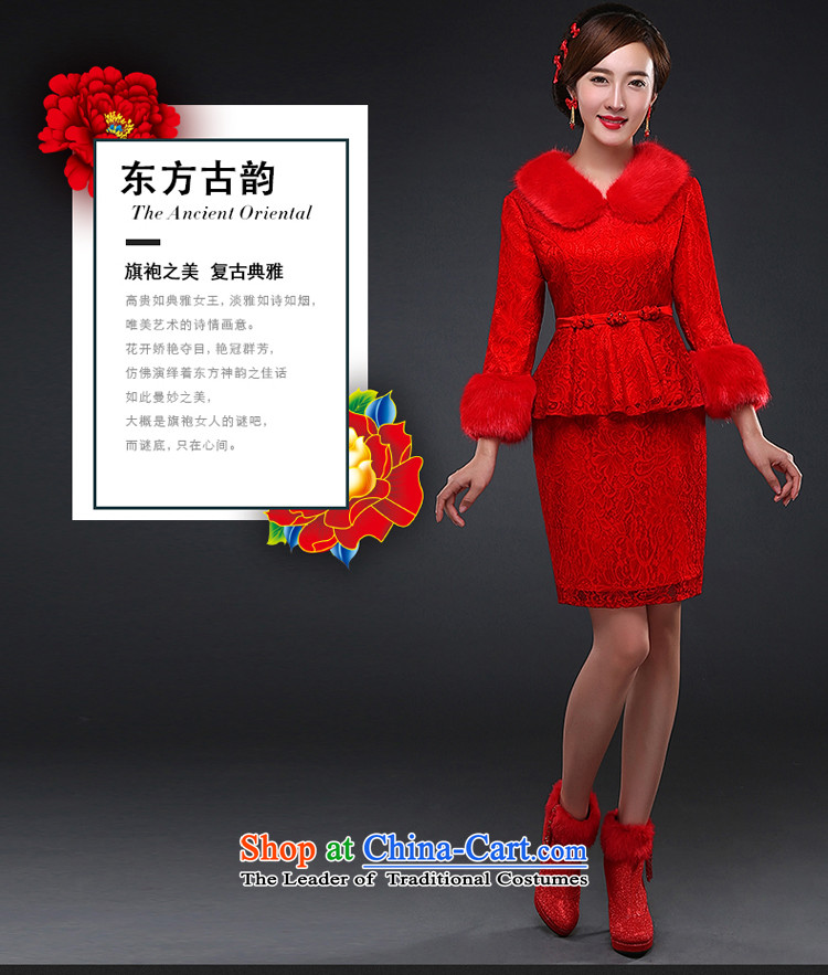 Hillo Lisa (XILUOSHA) Bride bows service long-sleeved autumn qipao Chinese wedding dress bride replacing dress new marriage 2015 qipao lace red L picture, prices, brand platters! The elections are supplied in the national character of distribution, so action, buy now enjoy more preferential! As soon as possible.