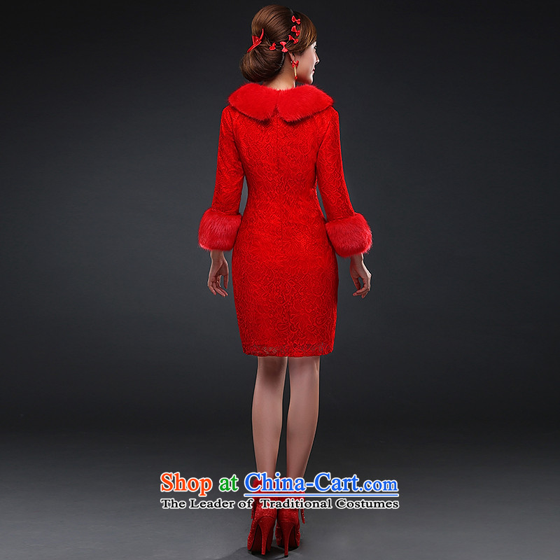 Hillo Lisa (XILUOSHA) Bride bows service long-sleeved autumn qipao Chinese wedding dress bride replacing dress new marriage 2015 qipao lace red , L HILLO Lisa (XILUOSHA) , , , shopping on the Internet