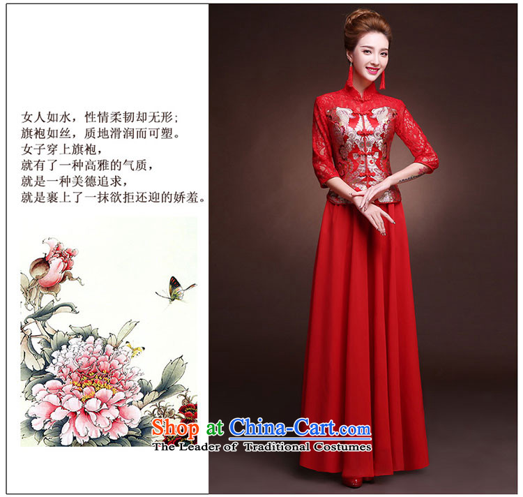 Time Syrian brides long slimming 2015 cheongsam red retro-soo wo serving Chinese marriage improved bows Services Mr Ronald cheongsam red S picture, prices, brand platters! The elections are supplied in the national character of distribution, so action, buy now enjoy more preferential! As soon as possible.
