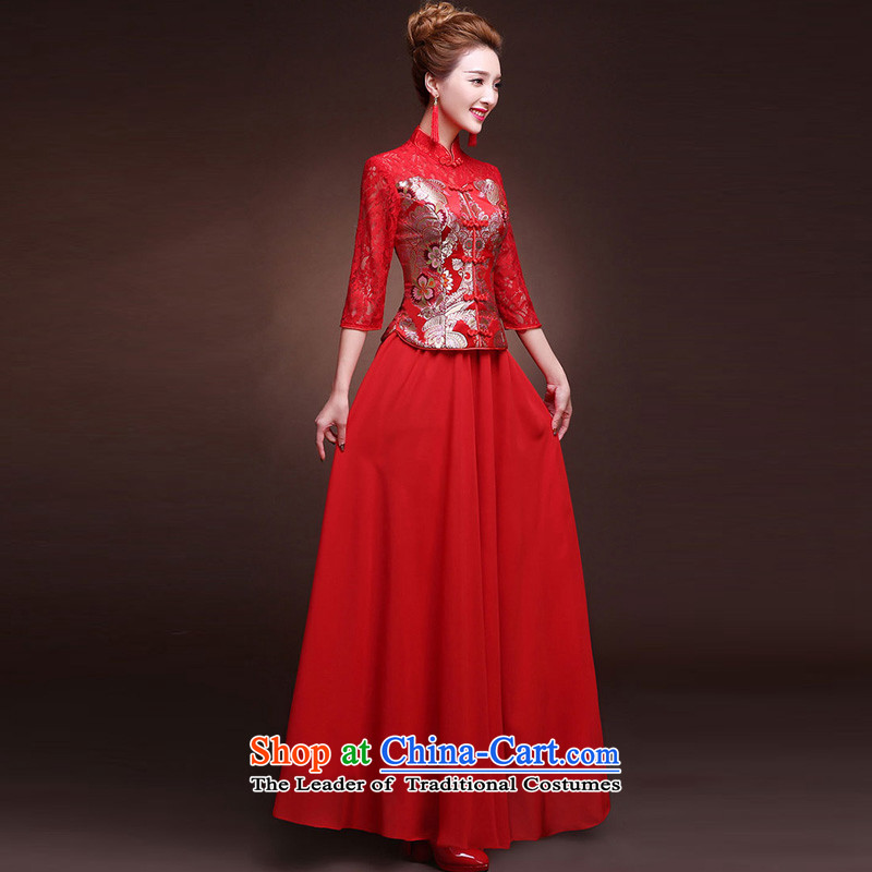 Time Syrian brides long slimming 2015 cheongsam red retro-soo wo serving Chinese marriage improved bows Services Mr Ronald cheongsam red S time Syrian shopping on the Internet has been pressed.