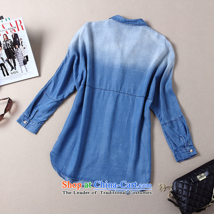 The Black Butterfly autumn 2015 new products for women in Europe and America with QIN LAN wash denim light blue shirt color photo of liberal M picture, prices, brand platters! The elections are supplied in the national character of distribution, so action, buy now enjoy more preferential! As soon as possible.