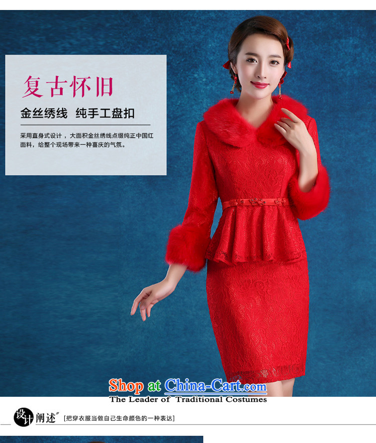 The bride with a drink service red back door onto Chinese style wedding dress retro short qipao 2015 new short autumn and winter, 9 $+16 head-dress cuff S picture, prices, brand platters! The elections are supplied in the national character of distribution, so action, buy now enjoy more preferential! As soon as possible.