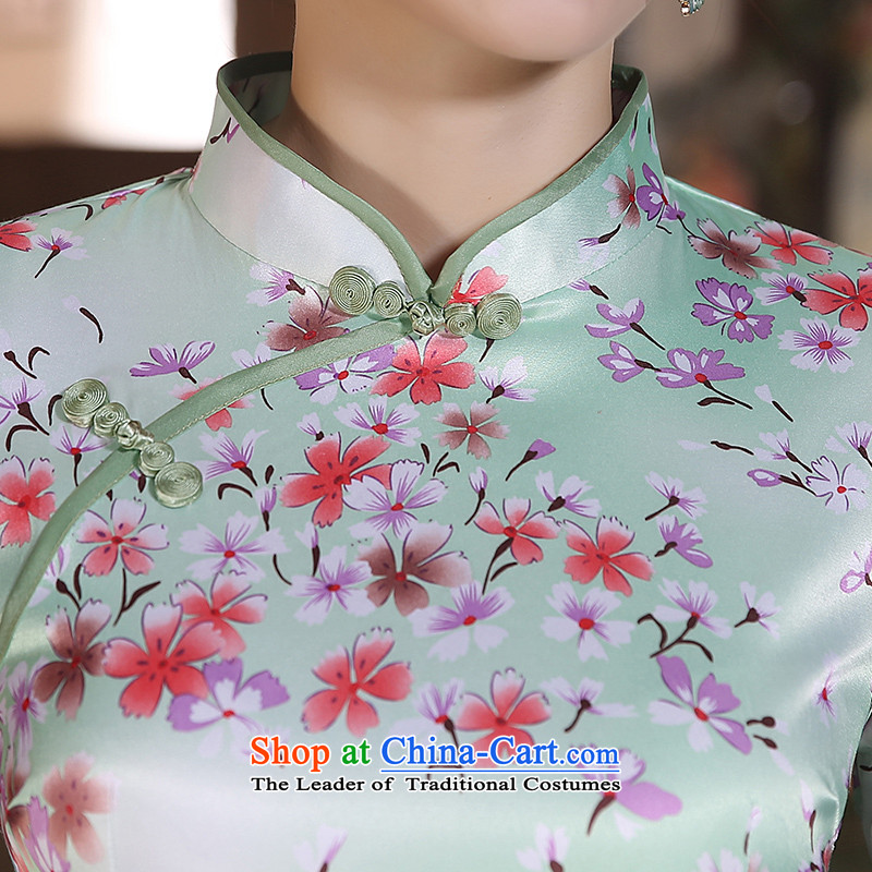 The poem Yui 2015 improvements 歆 qipao fall inside the new floral Ms. cheongsam dress in stylish retro long skirt ZA3G05 qipao Picture Color Ink (MOXIN 歆, L) , , , shopping on the Internet