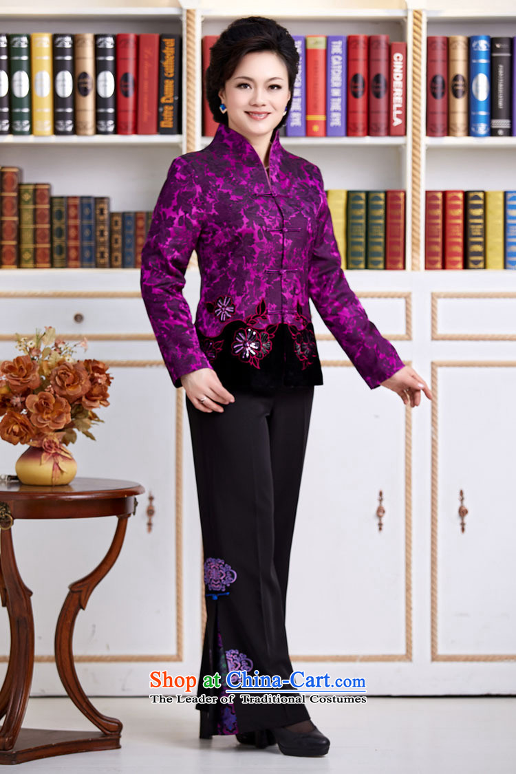 Tang Dynasty new GENYARD female spring and autumn China wind improved Han-embroidered dress shirt improved long-sleeved mother stylish with purple XXXL picture, prices, brand platters! The elections are supplied in the national character of distribution, so action, buy now enjoy more preferential! As soon as possible.