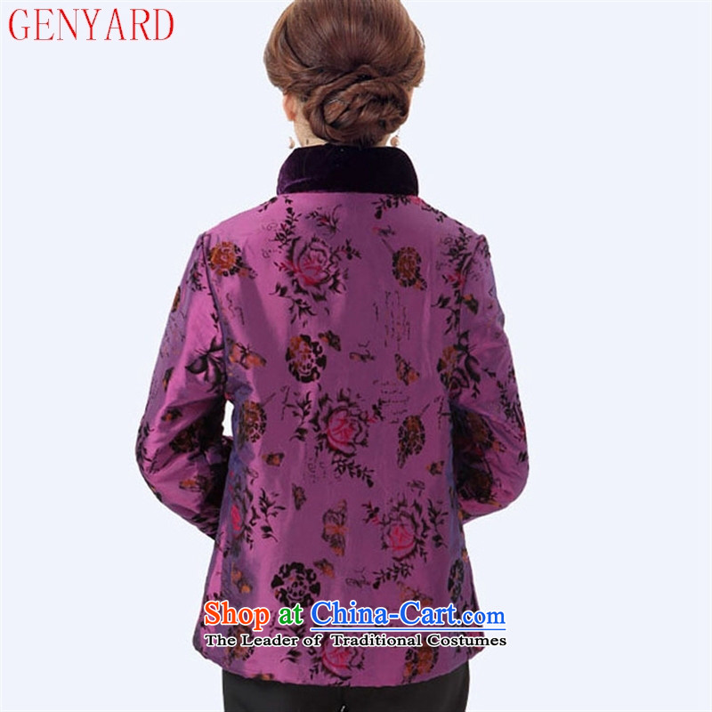 The elderly in the Chinese improvement GENYARD Tang dynasty mother coat retro-tie jacket national flocking Fall/Winter Collections mother figure M,GENYARD,,, replacing shopping on the Internet
