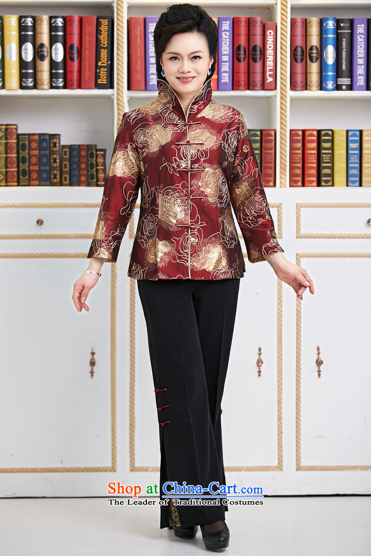 Genyard2015 spring and summer new Tang dynasty women clothes embroidery Chinese Jacket Foutune of video to disc is deducted thin collar mother red XXXL picture, prices, brand platters! The elections are supplied in the national character of distribution, so action, buy now enjoy more preferential! As soon as possible.