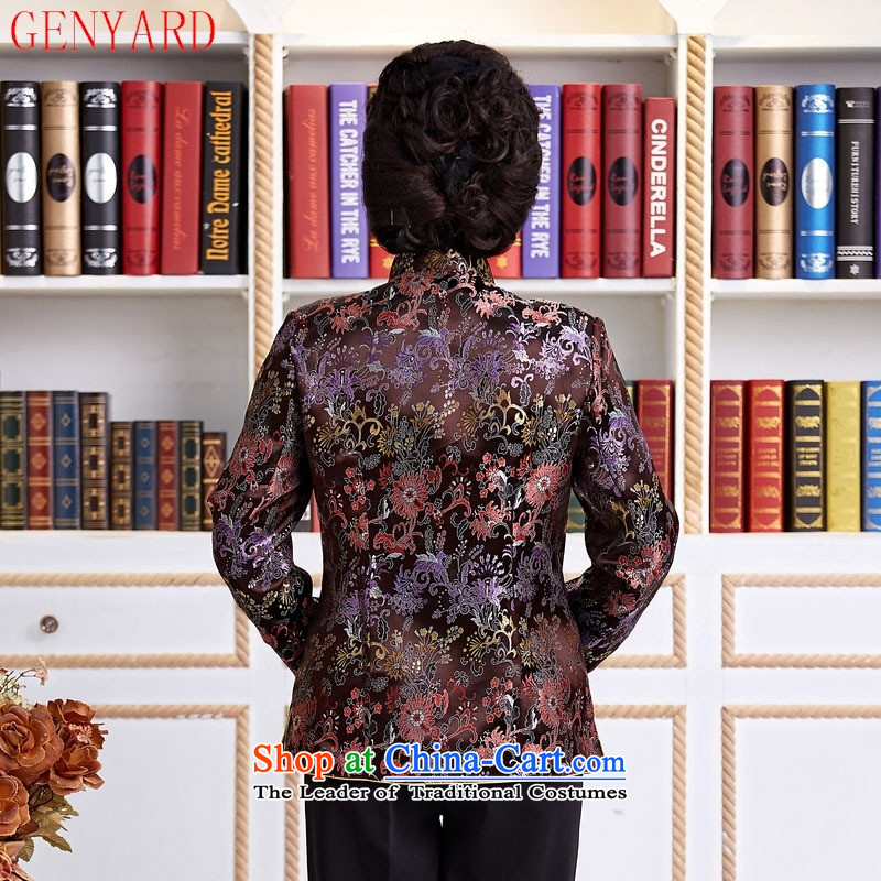 The elderly in new GENYARD ethnic Chinese President Tang dynasty improved long-sleeved load spring and autumn mother blouses women's mother red XXXL,GENYARD,,, shopping on the Internet