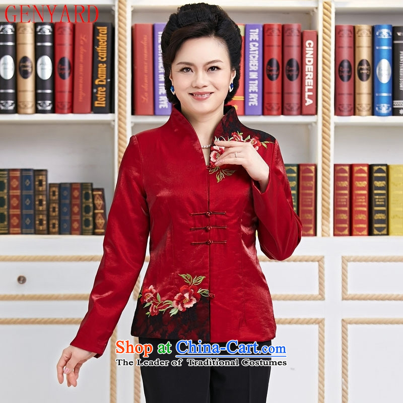 Ms. Tang dynasty GENYARD spring and autumn installed China wind long-sleeved blouses and stylish modern TANG Sau San women wearing red mother annual?L