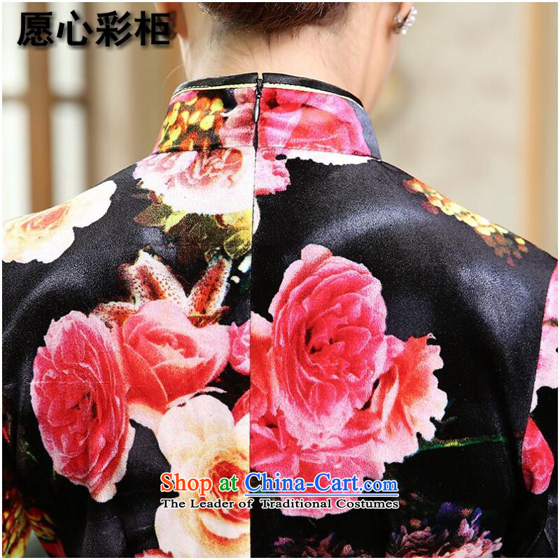 To heart multimedia cabinet, Sau San video thin Chinese qipao bride wedding dress Stretch Wool improved China wind collar short qipao Figure Color XL, she was particularly international shopping on the Internet has been pressed.