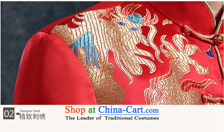 Bathing in the new 2015 Yao Chinese bows to Sau Wo Service 2 piece long-sleeved long Dragon Chinese Dress pregnant women use brides fall and winter larger embroidery marriage solemnisation women + recommended men (contact Customer Service Note sizes) M chest 94CM picture, prices, brand platters! The elections are supplied in the national character of distribution, so action, buy now enjoy more preferential! As soon as possible.