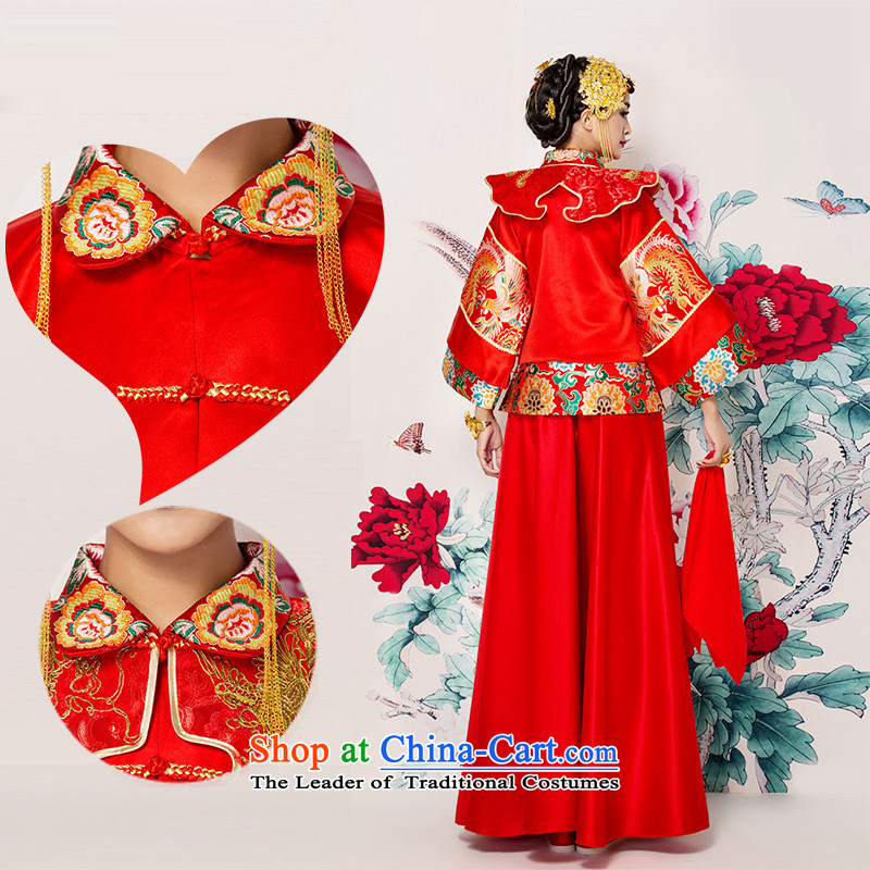 Bathing in the new 2015 Yao Chinese bows to Sau Wo Service 2 piece long-sleeved long Dragon Chinese Dress pregnant women use brides fall and winter larger embroidery marriage solemnisation women + recommended men (contact Customer Service Note sizes) M ch