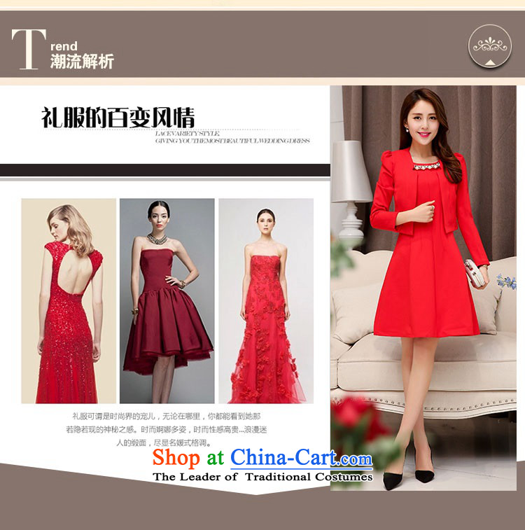 Jie-soo attachment 2015 kit red dress bride marriage the lift mast bows long-sleeved gown dresses two kits of deep red XXL picture, prices, brand platters! The elections are supplied in the national character of distribution, so action, buy now enjoy more preferential! As soon as possible.