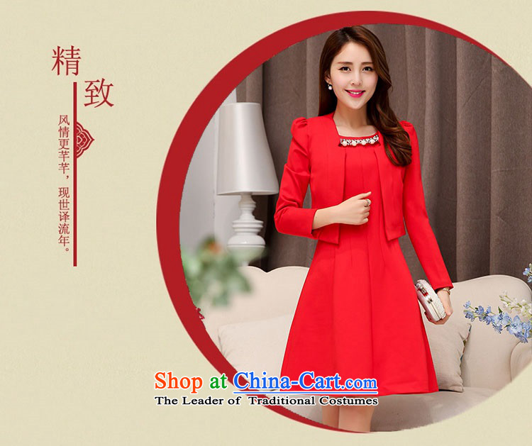 Jie-soo attachment 2015 kit red dress bride marriage the lift mast bows long-sleeved gown dresses two kits of deep red XXL picture, prices, brand platters! The elections are supplied in the national character of distribution, so action, buy now enjoy more preferential! As soon as possible.