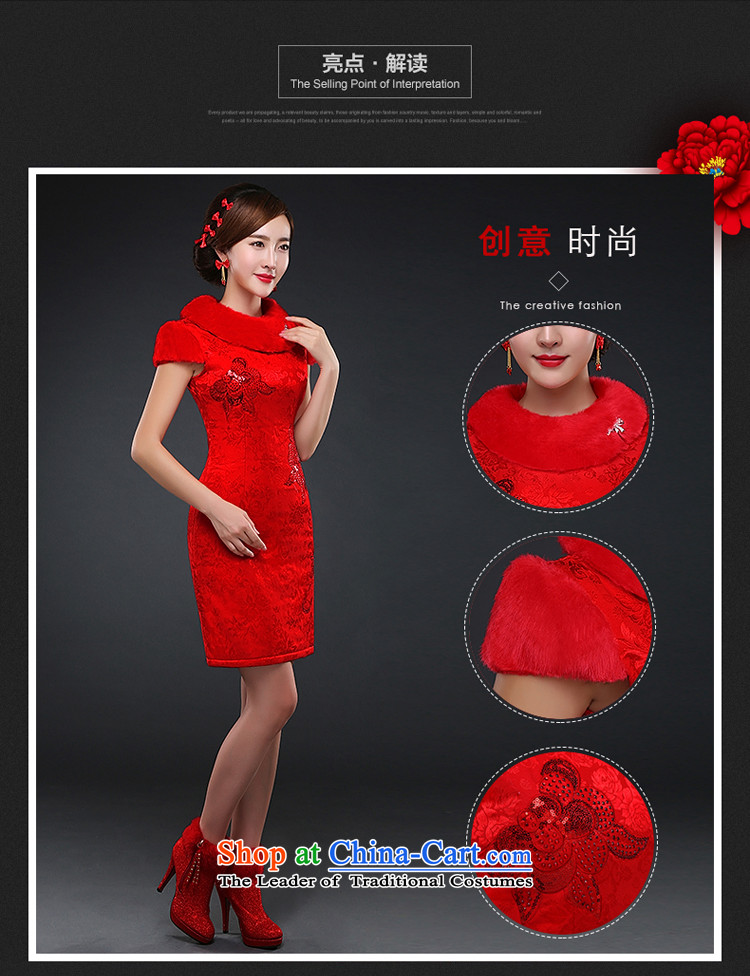 Hillo Lisa (XILUOSHA) plus cotton short of qipao gown bride Chinese wedding wedding dress cheongsam dress red 2015 Marriage autumn and winter new red XXL picture, prices, brand platters! The elections are supplied in the national character of distribution, so action, buy now enjoy more preferential! As soon as possible.