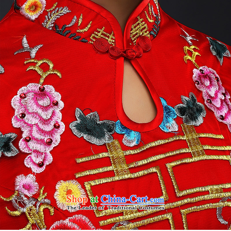 Hillo Lisa (XILUOSHA) Bride bows services、Qipao Length of Chinese wedding dress 2015 new long-sleeved red retro autumn and winter Sau San Red S HILLO Lisa (XILUOSHA) , , , shopping on the Internet