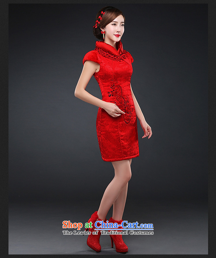 Hillo Lisa (XILUOSHA) Bride winter of qipao thick short, bows to skirt cotton folder qipao Chinese wedding dresses wedding dress 2015 New Red XL Photo, prices, brand platters! The elections are supplied in the national character of distribution, so action, buy now enjoy more preferential! As soon as possible.