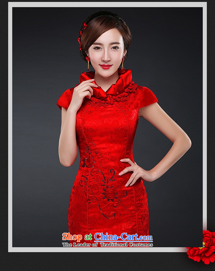 Hillo Lisa (XILUOSHA) Bride winter of qipao thick short, bows to skirt cotton folder qipao Chinese wedding dresses wedding dress 2015 New Red XL Photo, prices, brand platters! The elections are supplied in the national character of distribution, so action, buy now enjoy more preferential! As soon as possible.