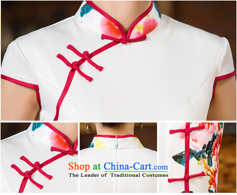 Yuan of bloom on the new 2015 skirt autumn load improvement qipao cheongsam dress in long double long cheongsam look stylish retro M12038 White XL Photo, prices, brand platters! The elections are supplied in the national character of distribution, so action, buy now enjoy more preferential! As soon as possible.