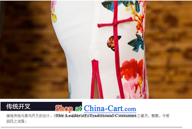 Yuan of bloom on the new 2015 skirt autumn load improvement qipao cheongsam dress in long double long cheongsam look stylish retro M12038 White XL Photo, prices, brand platters! The elections are supplied in the national character of distribution, so action, buy now enjoy more preferential! As soon as possible.