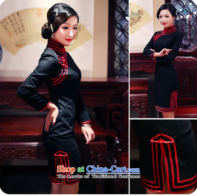 After a day of wind 2015 winter clothing new stylish retro fitted autumn improved long-sleeved temperament cheongsam dress 4101 6108 dark red S picture, prices, brand platters! The elections are supplied in the national character of distribution, so action, buy now enjoy more preferential! As soon as possible.