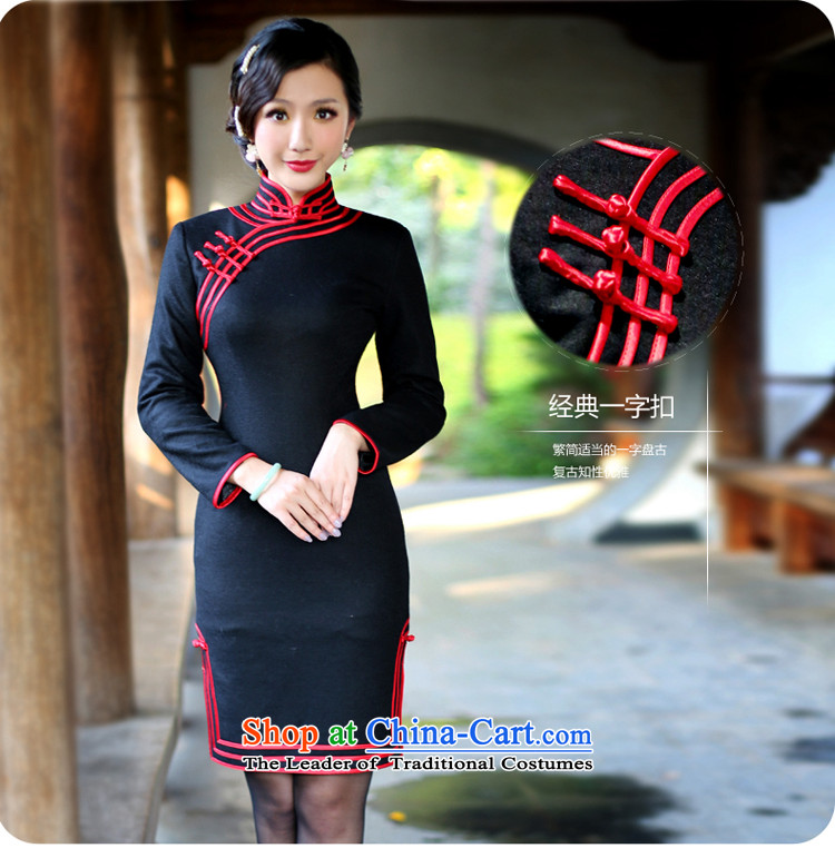 After a day of wind 2015 winter clothing new stylish retro fitted autumn improved long-sleeved temperament cheongsam dress 4101 6108 dark red S picture, prices, brand platters! The elections are supplied in the national character of distribution, so action, buy now enjoy more preferential! As soon as possible.
