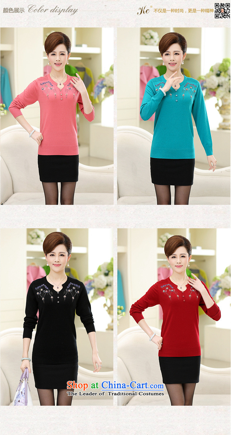 September female shop for a stylish Sau San ajar pure color long-sleeved Knitted Shirt, older women's autumn large load mother Paock Green XL-115 picture, prices, brand platters! The elections are supplied in the national character of distribution, so action, buy now enjoy more preferential! As soon as possible.