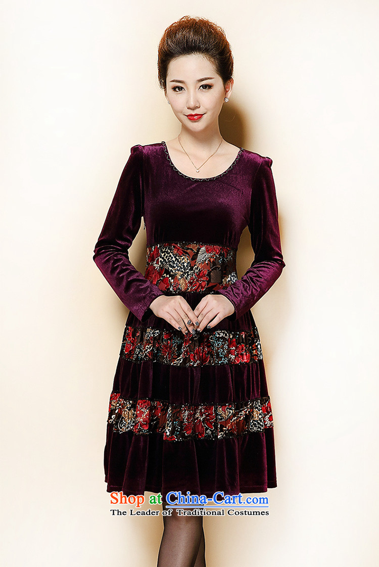 September 2015 Autumn female boutiques in mother large older women thick mm Kim scouring pads long-sleeved dress purple large L picture, prices, brand platters! The elections are supplied in the national character of distribution, so action, buy now enjoy more preferential! As soon as possible.