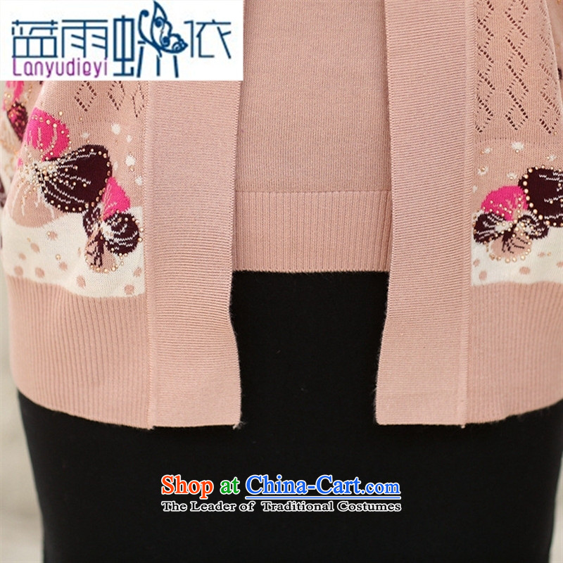 September 2015 in female boutiques of older women fall inside two jacket stamp really long-sleeved Knitted Shirt large older persons wearing Purple Butterfly according to blue rain 120 shopping on the Internet has been pressed.
