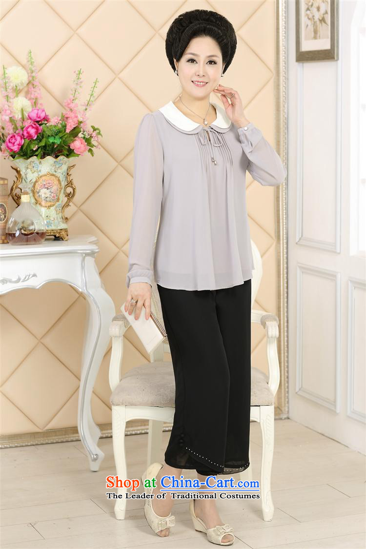 September female boutiques of older persons in the Older Women's Apparel mother load new liberal autumn large long-sleeved chiffon two-piece set with beige XXXL female picture, prices, brand platters! The elections are supplied in the national character of distribution, so action, buy now enjoy more preferential! As soon as possible.