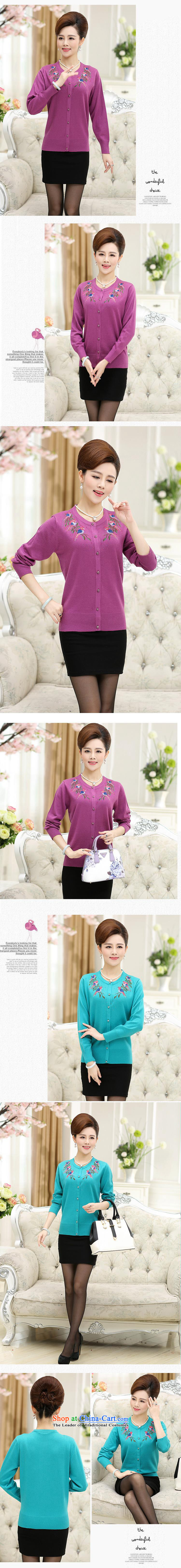 September Girl Store Autumn In New Older Women's round-neck collar embroidered knitwear cardigan long-sleeved sweater and trendy Mother Women's clothes blue XXL picture, prices, brand platters! The elections are supplied in the national character of distribution, so action, buy now enjoy more preferential! As soon as possible.
