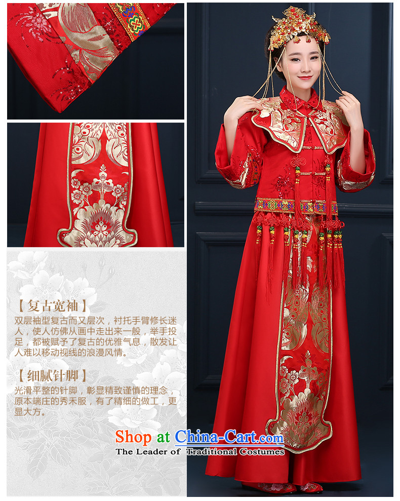 Sophie Abby Sau Wo Service Bridal Chinese wedding costume retro qipao bows services services use skirt-soo-Hi wo service wedding dress spring and summer traditional red wedding wedding dress red L picture, prices, brand platters! The elections are supplied in the national character of distribution, so action, buy now enjoy more preferential! As soon as possible.