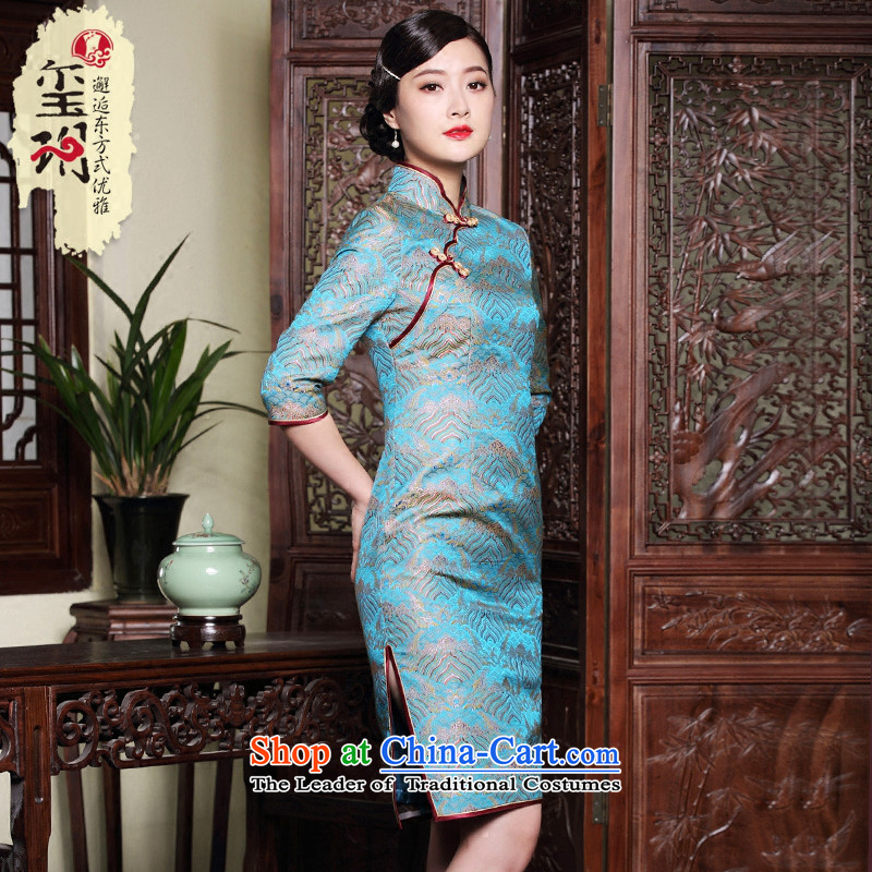 Seal of new Fall 2015 retro 7 cuff improved cheongsam dress short daily Ms. tapestries dresses picture color XXL, seal decreased by , , , shopping on the Internet