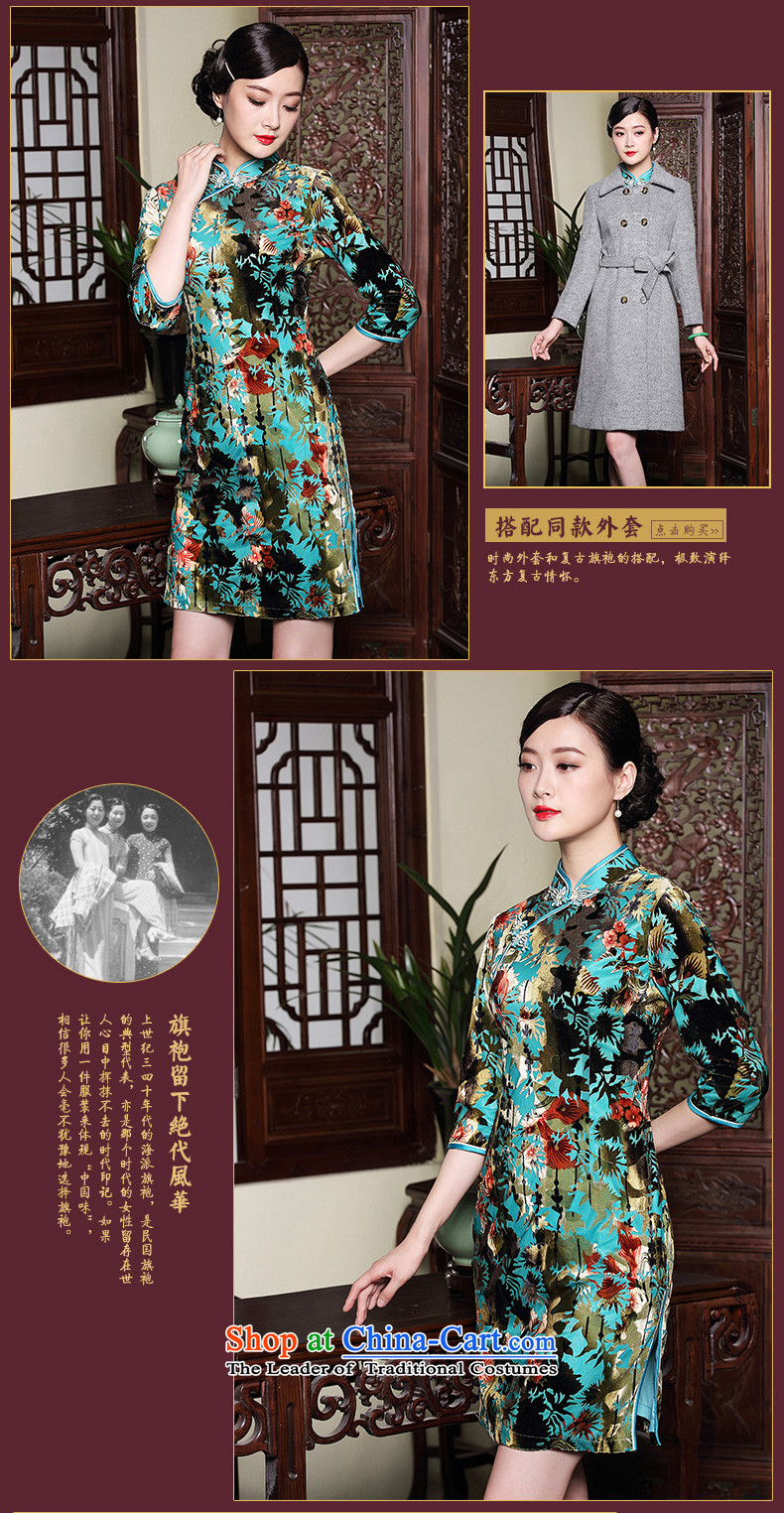 The Seal of autumn and winter new scouring pads 7 cuff qipao retro-day elegant qipao Ms. Mama short skirt suits XXXL picture, prices, brand platters! The elections are supplied in the national character of distribution, so action, buy now enjoy more preferential! As soon as possible.
