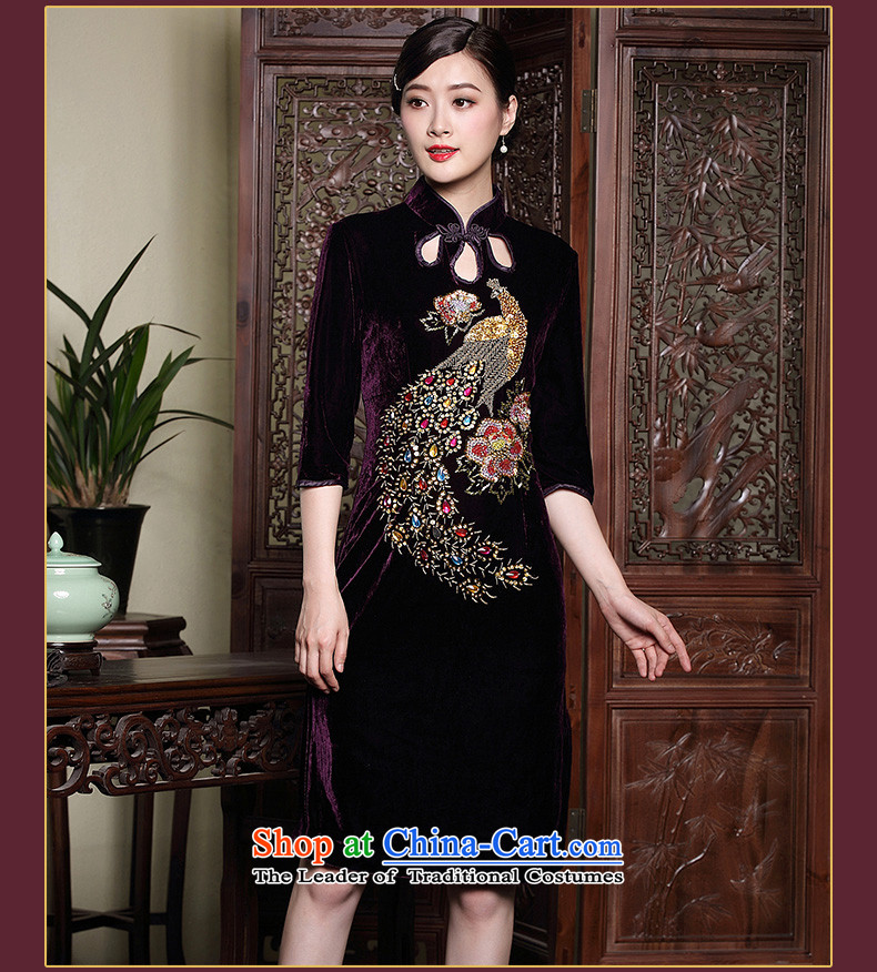 The Seal of autumn and winter new staple in the Pearl River Delta cuff velvet cheongsam manually modified wedding dresses retro mother dresses purple L picture, prices, brand platters! The elections are supplied in the national character of distribution, so action, buy now enjoy more preferential! As soon as possible.