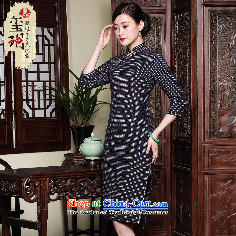 The seal of the autumn and winter 2015 new knitting elegant qipao skirt retro improved short-sleeved disk 7 port daily picture color XXL, Ms. seal of , , , shopping on the Internet