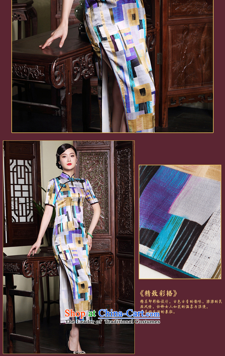 The fall of the new seal heavyweight Silk Cheongsam long geometry stamp elegant Ms. retro dress dresses map color XL Photo, prices, brand platters! The elections are supplied in the national character of distribution, so action, buy now enjoy more preferential! As soon as possible.