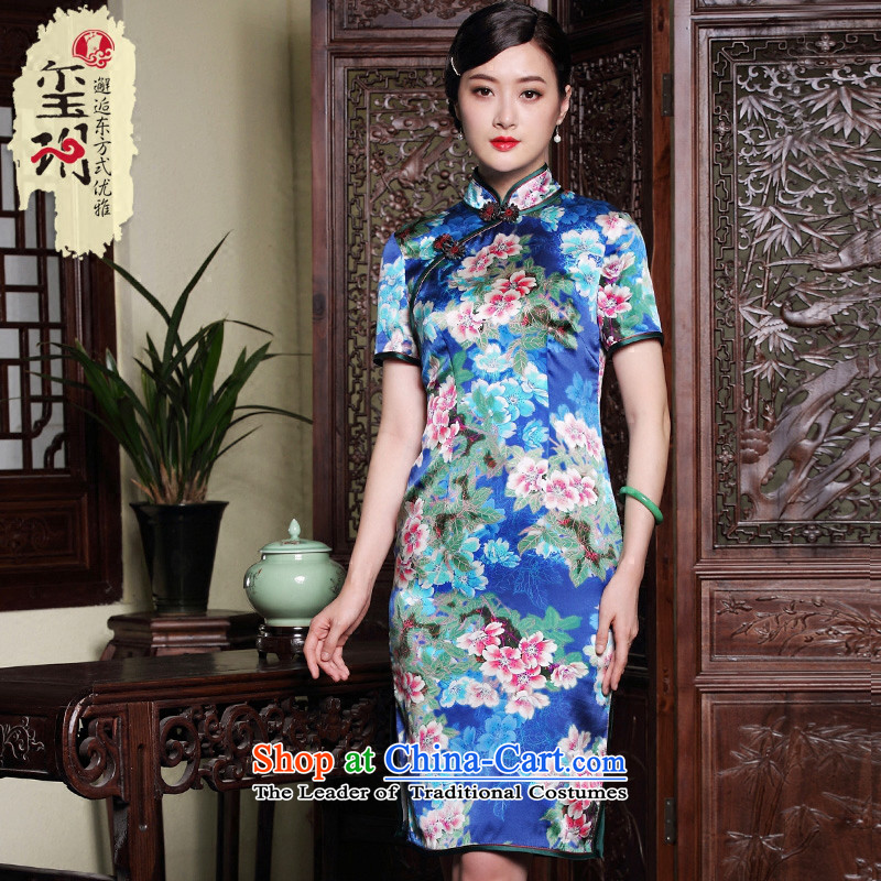 The seal of the original high-end heavy annual Silk Cheongsam traditional herbs extract short of improved dresses dress photo color S seal decreased by , , , shopping on the Internet