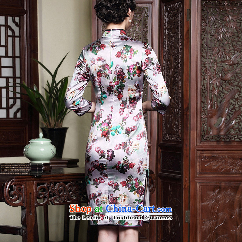 The fall of the seven Seal Sleeve heavyweight Silk Cheongsam disc hand improved retro President Dos Santos silk dress suit XL pre-sale for fifteen days, seal decreased by , , , shopping on the Internet